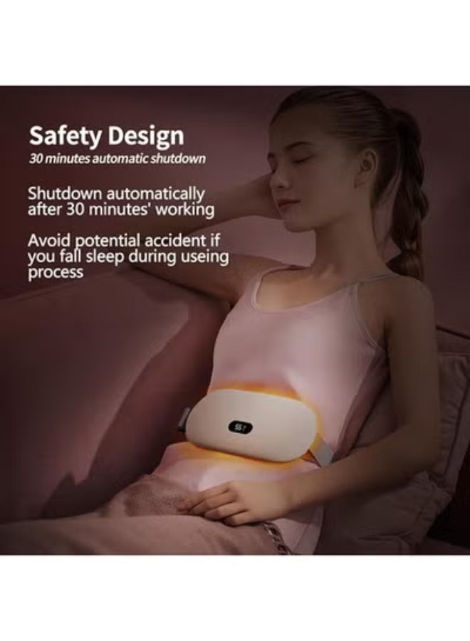 حزام تدفئة وتدليك محمول لتخفيف آلام الدورة الشهرية - جهاز لاسلكي قابل لإعادة الشحن لتدفئة البطن والظهر وتخفيف التشنجات والقولون - Image 4